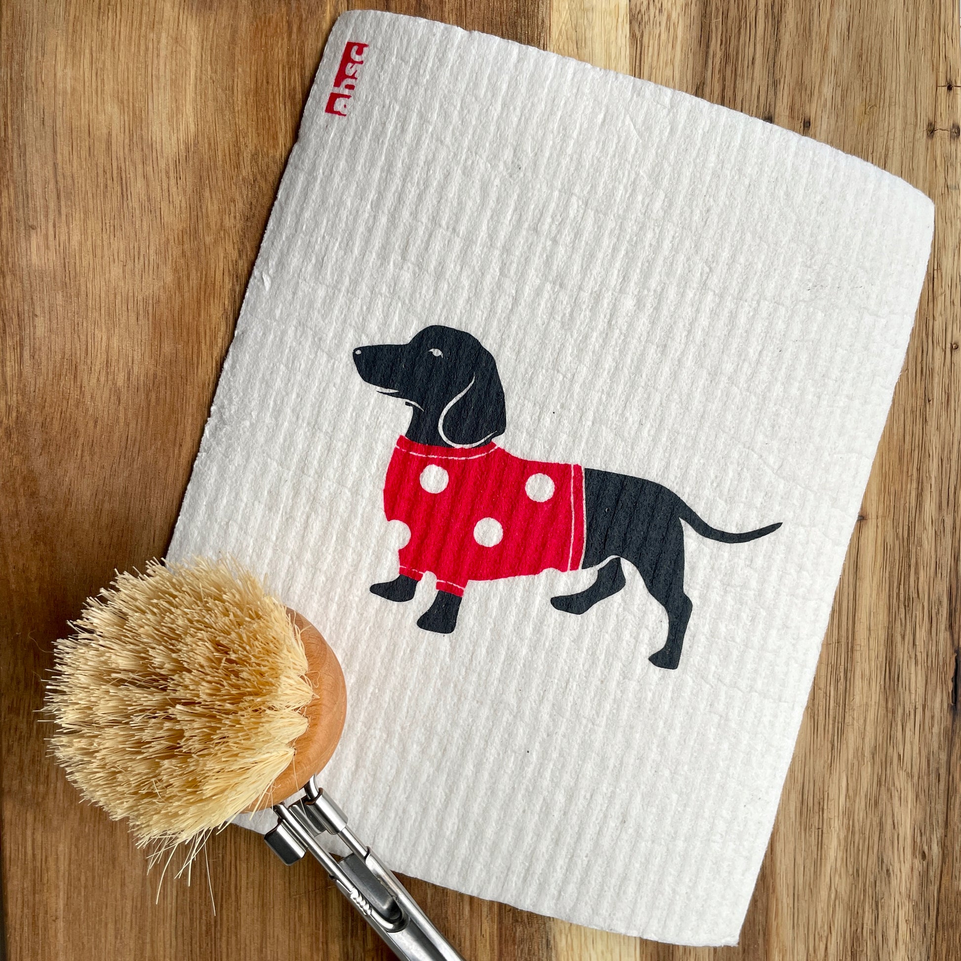 Bea the Dachshund - Dog Printed Eco Cloth – A heart shaped cherry