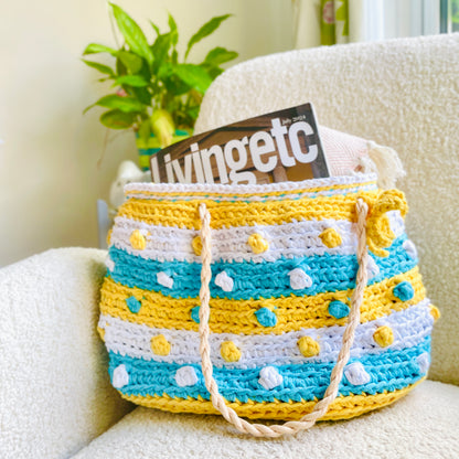 Striped Seaside Bobble Beach Bag Crochet Kit